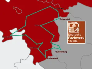 De vakawerkroute door Nedersaksen langs de Elbe en door de Harz