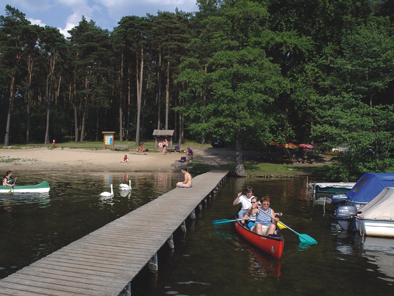 De aan bos en meer gelegen campinplatz am Leppinsee