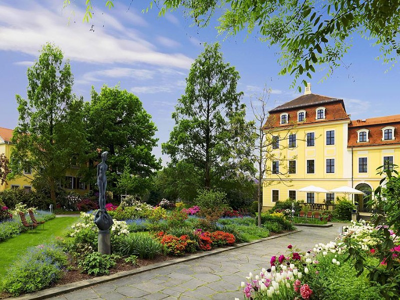 De tuin bij het Bilderberg Hotel in Dresden