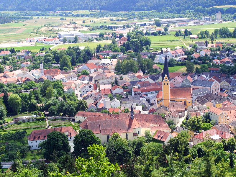 Uitzicht over het plaatsje Dietfurt an der Altmühl
