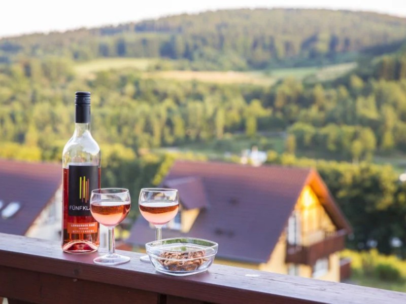 Een drankje bij het prachtige uitzicht over de Kronenburger See