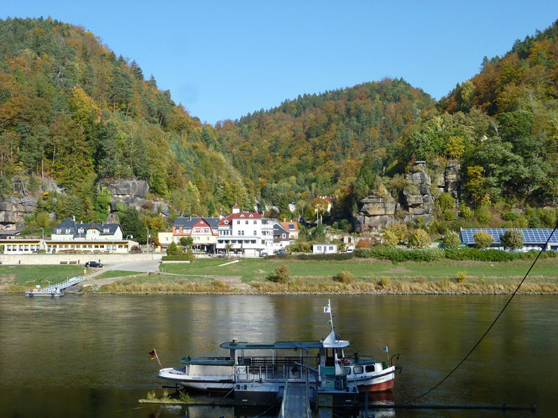 Pontje over de Elbe in de Sachsische Schweiz