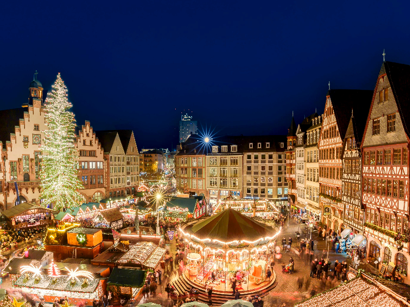De oudste en grootste kerstmarkt van Duitsland wordt gehouden in Frankfurt am Main
