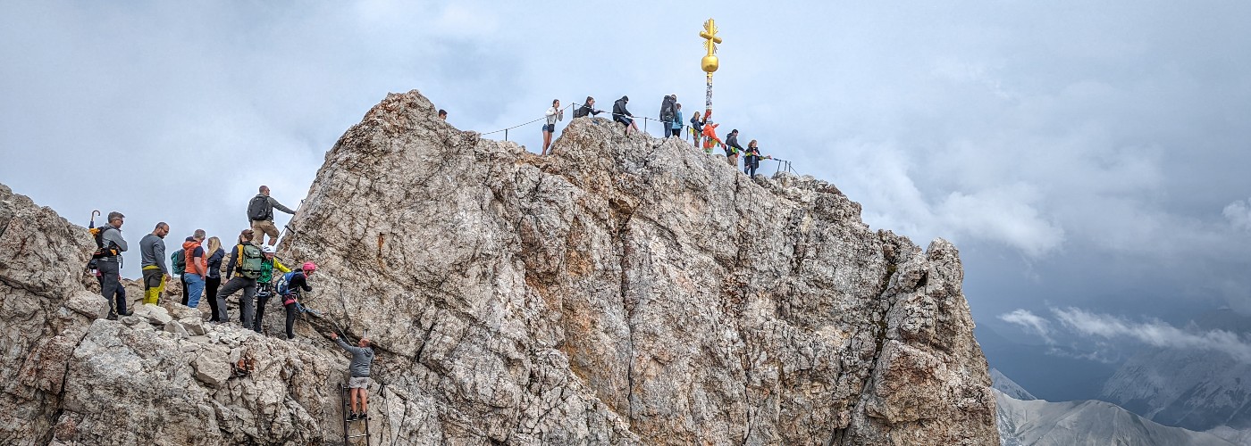 De top van de Zugspitze in Garmisch Partenkirchen in Duitsland