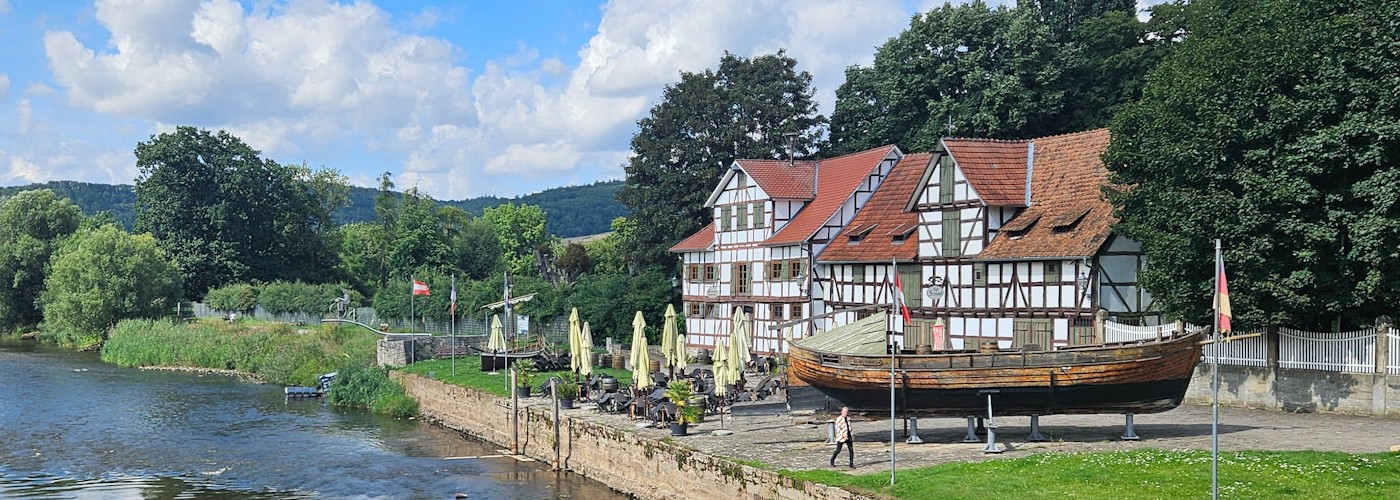 De oude haven van Wanfried op de Vakwerkroute
