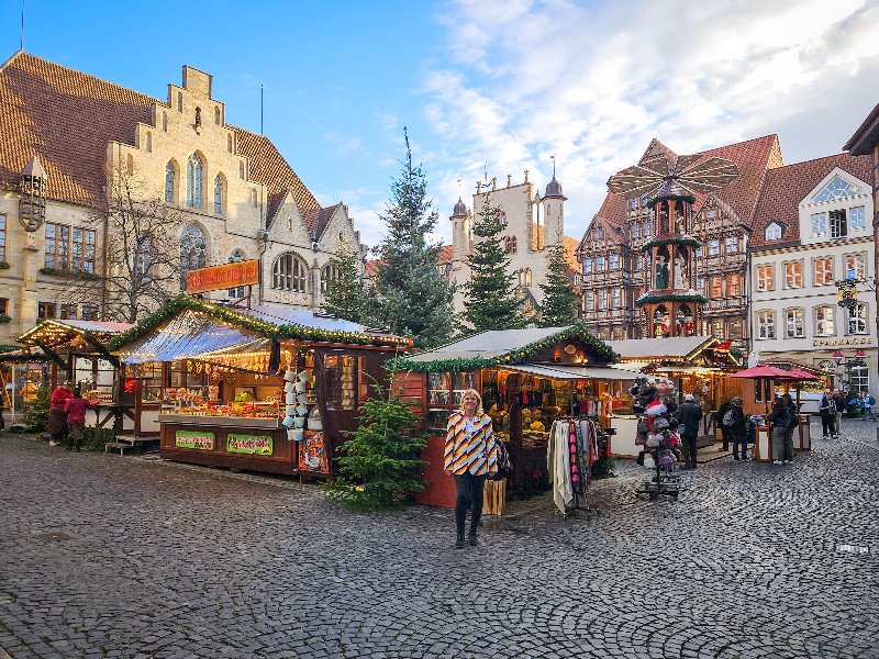 Sabine op de kerstmarkt in Hildesheim