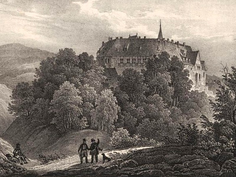 Kasteel Wernigerode op een tekening van Teichgräber begin 19e eeuw