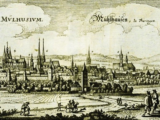 Tekening van Mühlhausen in 1650