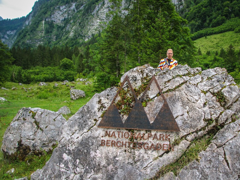 Patrick bij een wandeling door het Nationaal Park Berchtesgaden