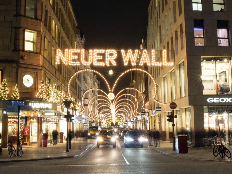 De exclusieve winkelstraat Neuer Wall