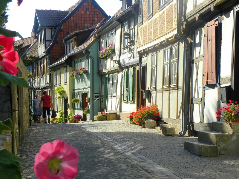 Gezellig straatje in Quedlinburg in de Harz