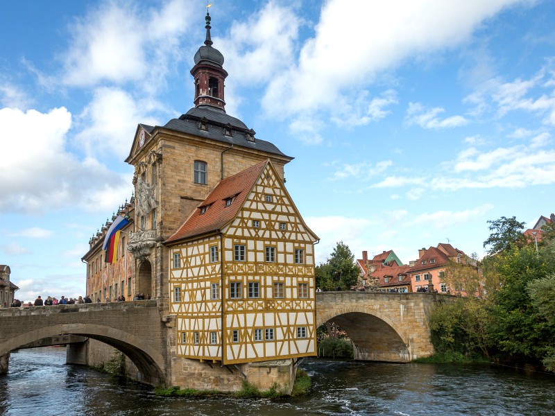 Het bijzondere stadahuis van Bamberg in Franken