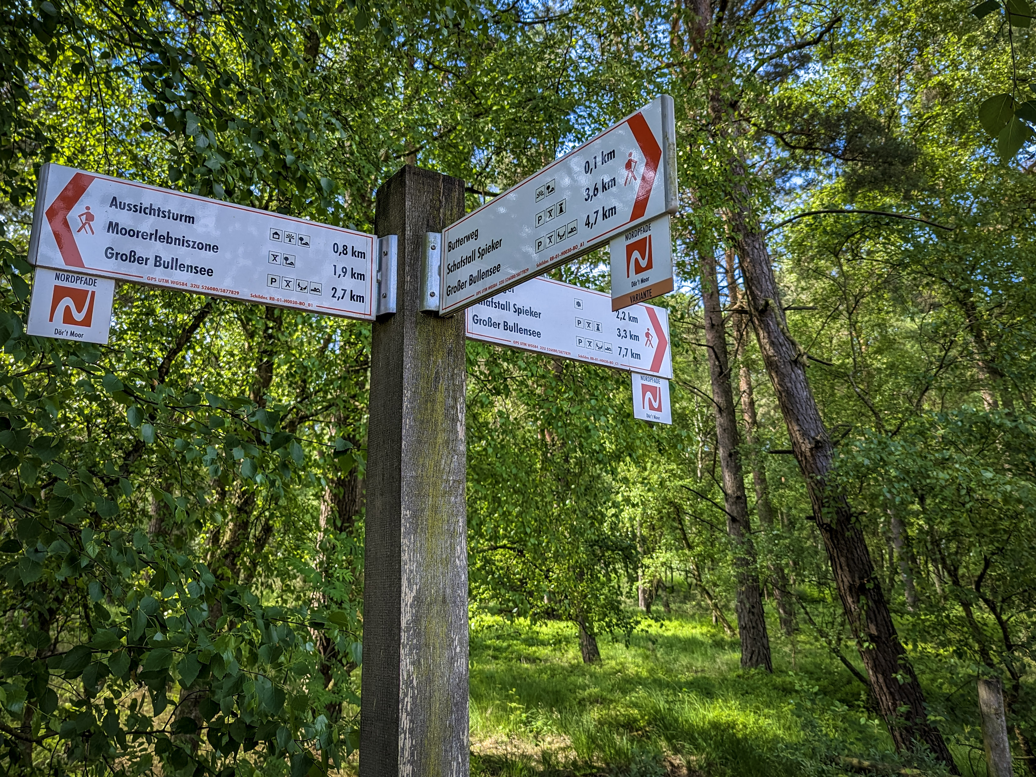 Op de Wegwijzers zijn de Nordpfade aangegeven