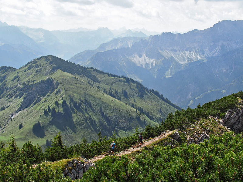 uitzicht op de bergen van de Allgau. Let op: dit is niet het uitzicht vanaf het Boomkroonpad. Wij hebben hier helaas nog geen foto van.