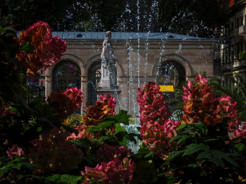 Fontein in de Rosengarten van Bad Kissingen