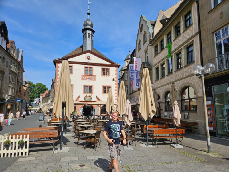 Patrick op de Marktplatz in Bad Kissingen