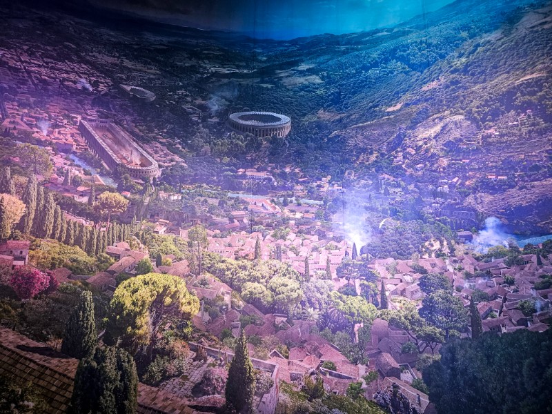 Landschap in het Asisi Panorama Pergamon in Berlijn