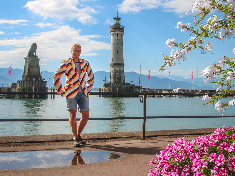 Patrick in een van de mooie stadjes rondom de Bodensee in het zuiden van Duitsland