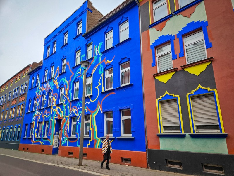 Bonte gevels in de Otto Richter strasse