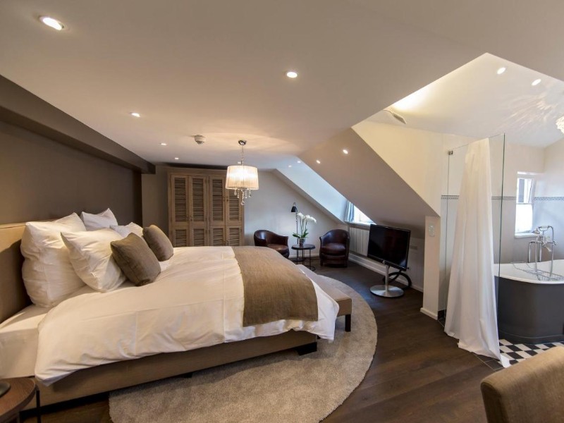 Een kamer in het gerenoveerde Boutique hotel Adara, in het centrum van de stad op het eiland Lindau, in de Bodensee