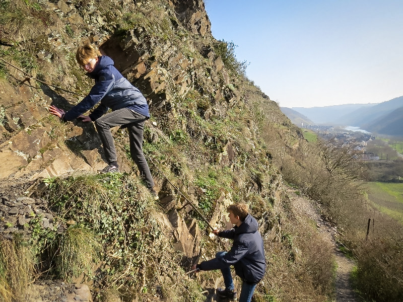 Tycho en Max op de Calmont Klettersteig