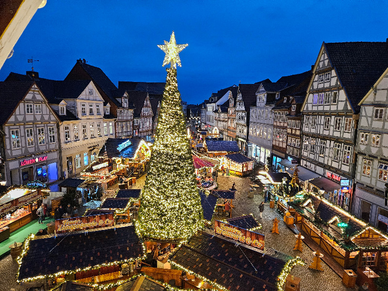 Kerstmarkt Celle vanuit het nostalgische reuzenrad 