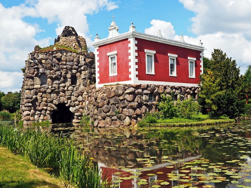 Eén van de bouwwerken in het Parklandschap Dessau-Wörlitz