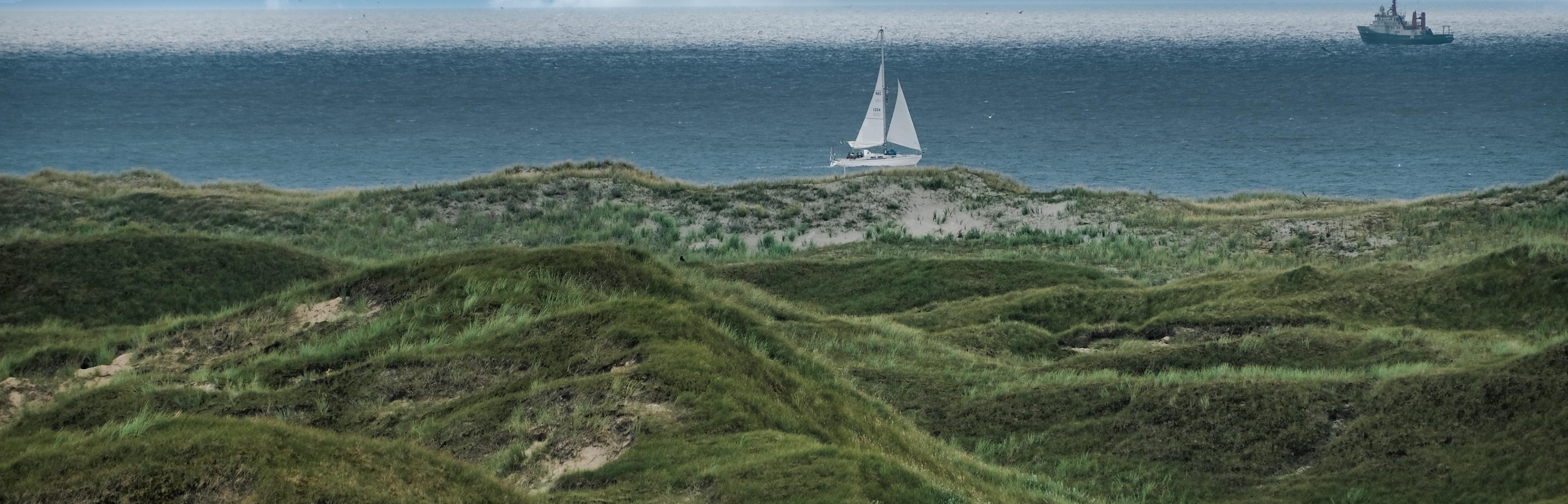 Uitzicht over de duinen en de Duitse Noordzee