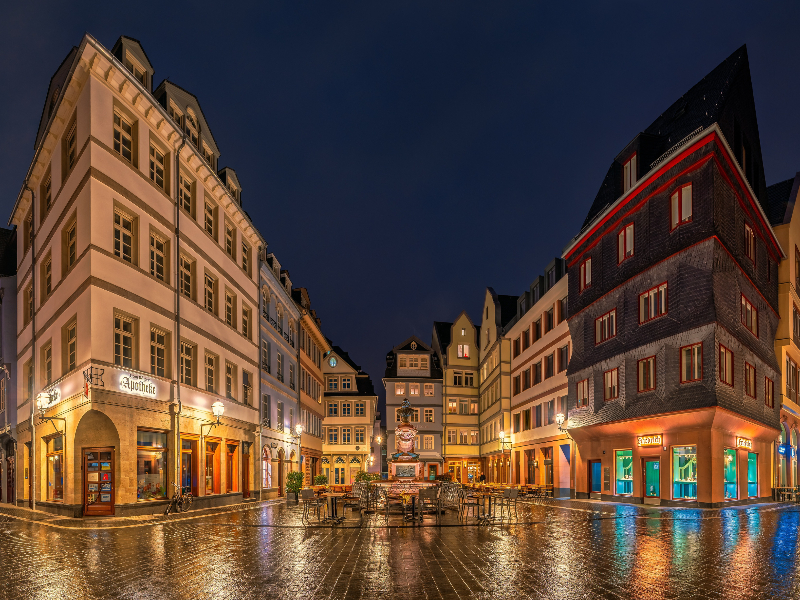 Een van de vele winkelstraten van Frankfurt am Main