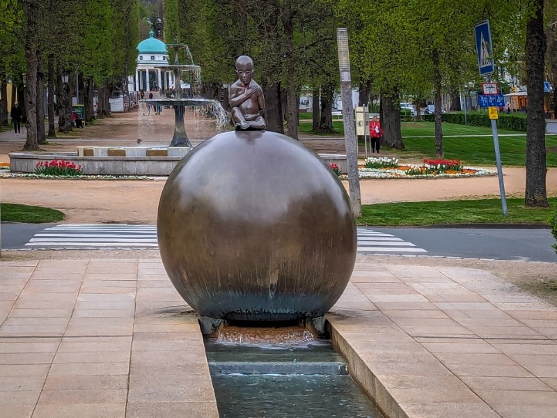 Waterloop in het verlengde van de Hauptallee in Bad Pyrmont