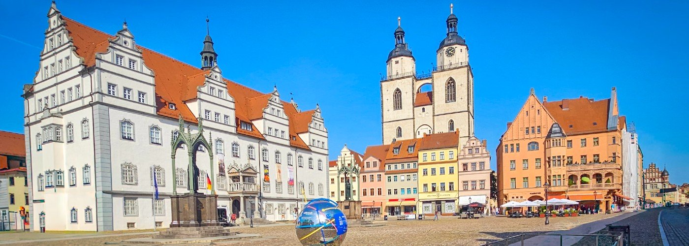 Het Marktplein van Lutherstadt Wittenberg