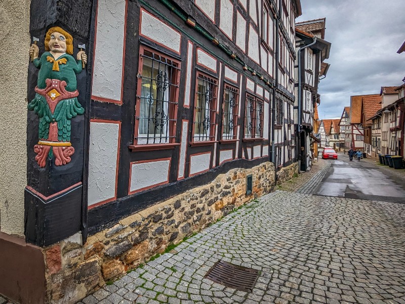 Mooie hoekpost in de Untergassen van Alsfeld
