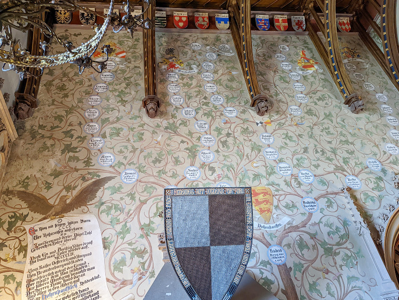 De stamboomzaal met schild