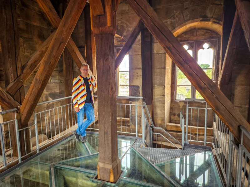 Patrick in de Westerturm van Duderstadt