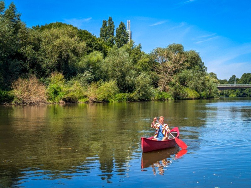 Kanoën over de Leine in Hannover
