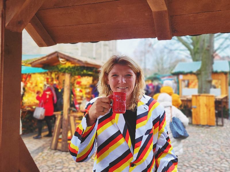 Sabine op de kerstmarkt in Münster
