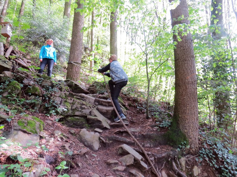 Bij de wandelingen in de bergen moet af en toe een beetje geklommen worden