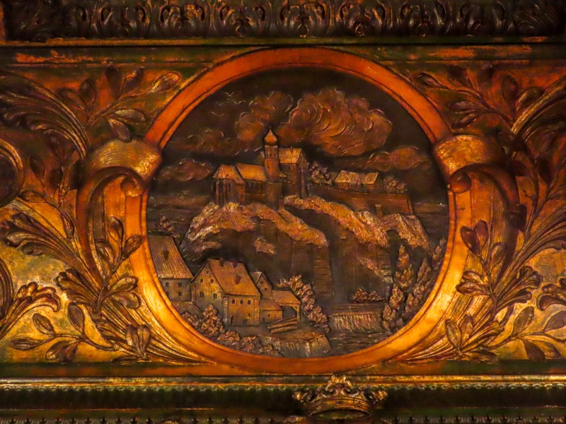 Deze koperen plaat uit Kasteel Sigmaringen laat zien hoe het er vroeger uitzag