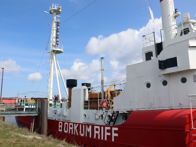 Het lichtschip ligt nu in de haven van Borkum