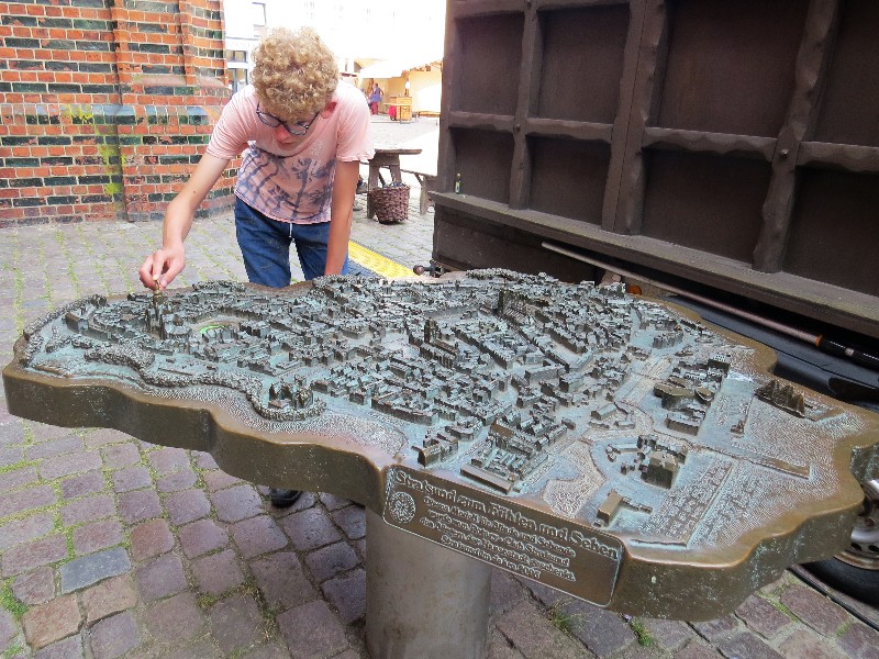 Een maquette van Stralsund om te bekijken en te bevoelen