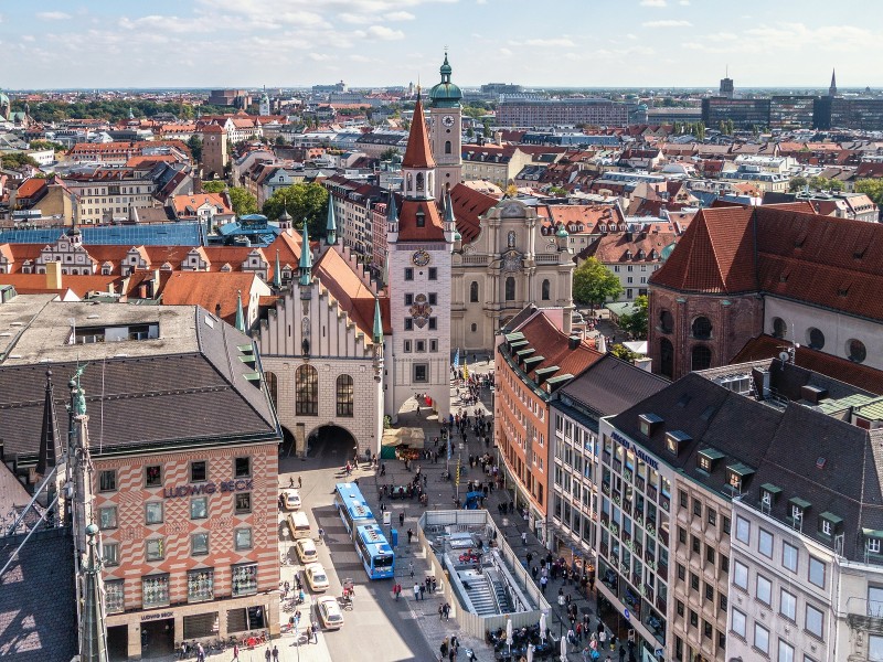Uitzicht over het centrum van München