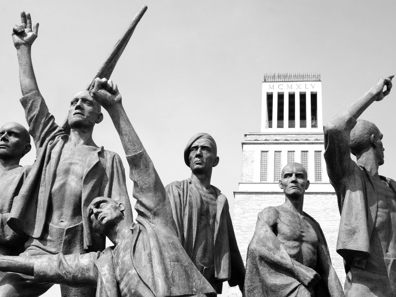 Het monument voor Buchenwald bij de stad Erfurt