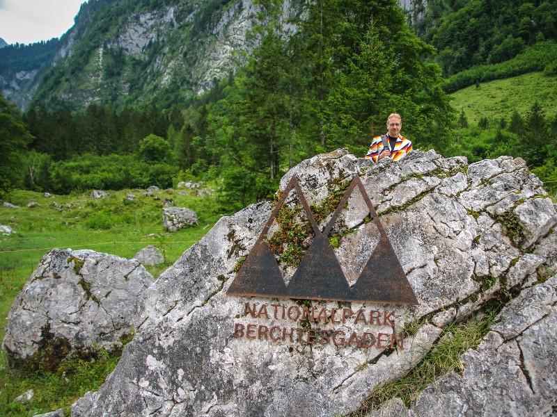 Patrick bij een wandeling door het Nationaal Park Berchtesgaden