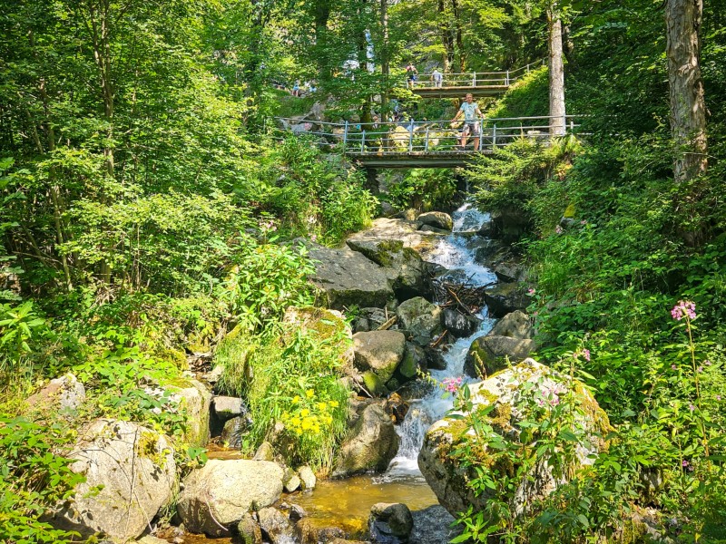 De onderste etappe van de Todtnau watervallen