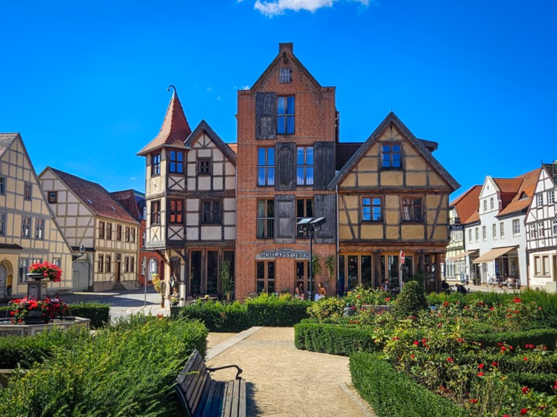 Een klein parkje in de Altstadt van Tangermünde