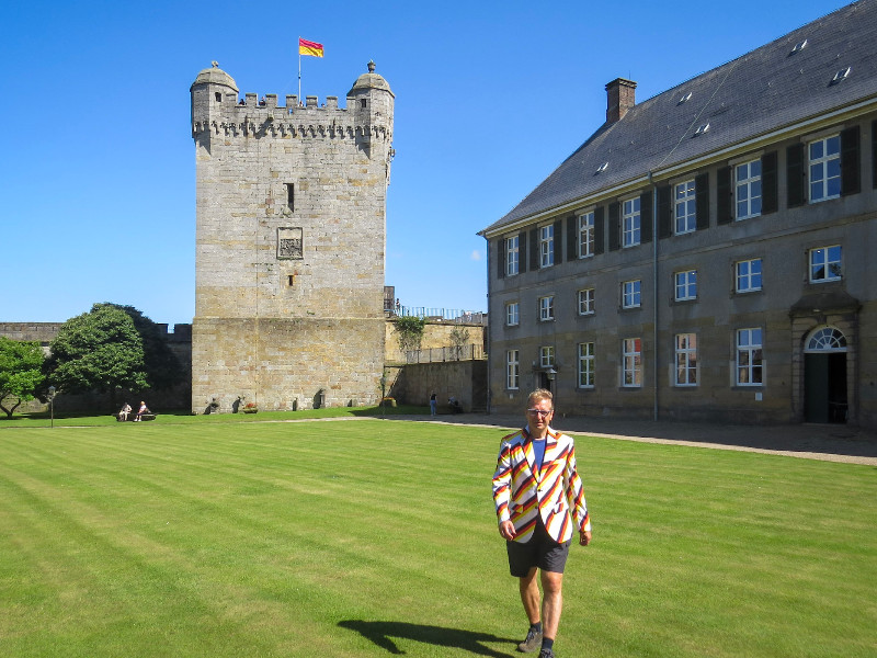 Patrick in Bad Bentheim bij het kasteel