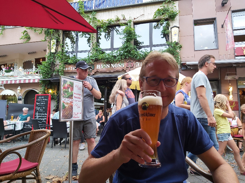 Patrick op het terras in Cochem