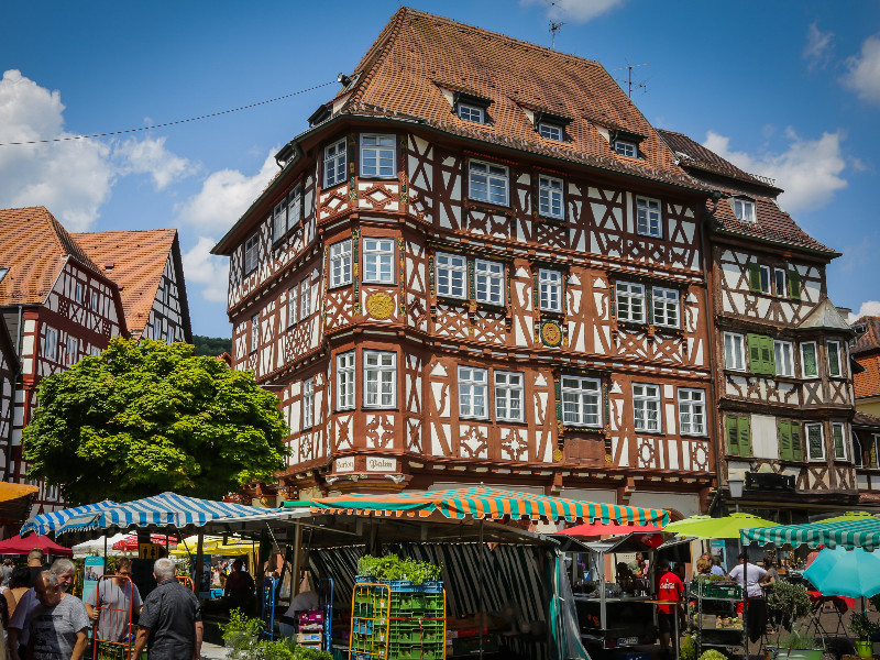 De marktplatz van Mosbach