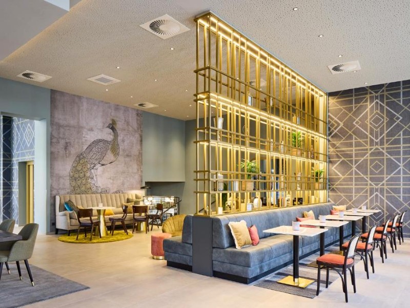 Interieur van het Postboutique hotel Wuppertal