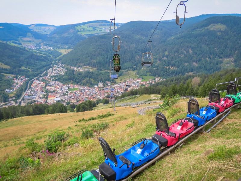 Rodelsleetjes op de berg bij Todtnau